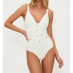 NEW BEACH RIOT eloise one piece swimsuit in i do ivory